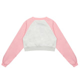 Women Hoodie Printed Short Sweater for Girls Spring and Autumn round Neck Long Sleeve