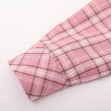 Women Long Sleeve Shirt Short Plaid Shirt Female Long Sleeve Shirt