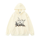 Men Hoodie Flocking Embroidered Five-Pointed Star Hooded Sweater
