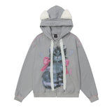 Men Hoodie Printed Cardigan Sweater Boys Hooded Jacket Spring and Autumn
