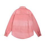 Men Long Sleeved T Shirt Letter Wash Denim Shirt Coat Spring and Autumn Men's Long Sleeve Shirt Jacket
