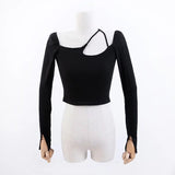 Women T-Shirt Spring Long-Sleeved, Slim-Fit, Short Top
