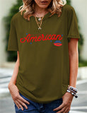 Women's Independence Day T Shirt Printed Short-Sleeved T-shirt