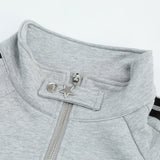 Men Hoodie Letter Embroidered Printed Mock Neck Hoodie