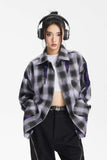 Unisex Jacket Fall Plaid Stitching Shirt Women's Clothing