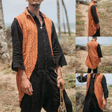 Men T Shirt Summer Men Cotton Linen Vest Vest Coat