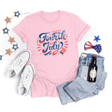 National Flag Day T Shirts Summer Women's Short Sleeve T-shirt Independence Day round Neck