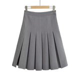 Women Skirt Women's Preppy Style High Waist Pleated Skirt Skirt