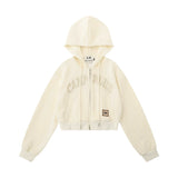 Women Hoodie Cropped Hoodie Girls Spring and Autumn Loose Cardigan Coat