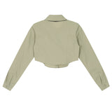 Women Long Sleeve Shirt Women's Short Shirt Spring and Autumn Long Sleeve Shirt