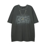 Men T Shirt Gothic Cross Graffiti Printing Short Sleeve T-shirt Men and Women Street Loose