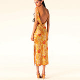 Women's Desses Printed Suspender Skirt Dress Women