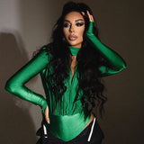 Women Jumpsuit Women's Spring Bottoming Stitching Long-Sleeved Jumpsuit