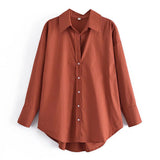 Women T-shirt Fall Women's Clothing Casual Solid Color Long Sleeve Shirt