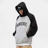 Unisex Hoodie Vintage Raglan Sleeve Loose Hooded Sweater Men's Fashion Brand