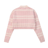 Women Sweater Striped Short Style Knitwear Girls' Spring and Autumn Long Sleeve