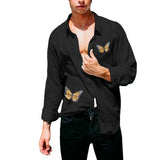 Men Shirt Spring and Autumn Leisure Printing Lapel Men's Shirt