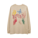 Men Long Sleeve Shirt Foam Printed Distressed Long Sleeve T-shirt Men and Women Hip Hop Loose