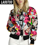 Graffiti Bomber Jacket Baseball Uniform Female Print