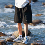 Men Sweatpants Japanese Retro Overalls Men's Summer Thin Ins Casual Cropped Pants Khaki Sports