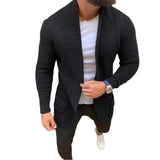 Men Sweater Spring Sweater Men's Cardigan Knitted Solid Color Casual Coat