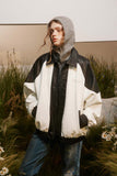 Unisex Jacket Autumn Raglan Contrast Color Coat