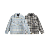 Unisex Jacket Fall Plaid Contrast Color Casual Jacket Women's Clothing