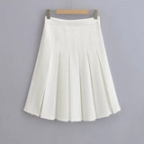 Women Skirt Women's Preppy Style High Waist Pleated Skirt Skirt