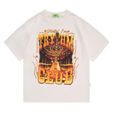 Men T Shirt Printed Rock Loose Bottoming Shirt Casual Short Sleeve T-shirt for Men and Women
