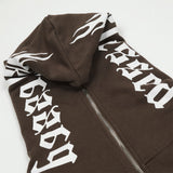 Men Hoodie Horn Letter Printed Hoodie Coat