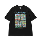 Men T Shirt Vintage College Style Sweet Cool Printed Couple Short Sleeve T-shirt Men and Women