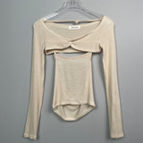 Women Long Sleeve Shirt Autumn Vest Long Sleeve Shawl Body-Hugging Suit