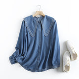 Women T-Shirt Shirt Denim Shirt Women Spring and Autumn Coat