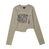 Women Long Sleeve T-Shirt Long Sleeve T-shirt Girls Spring and Autumn Leisure Short