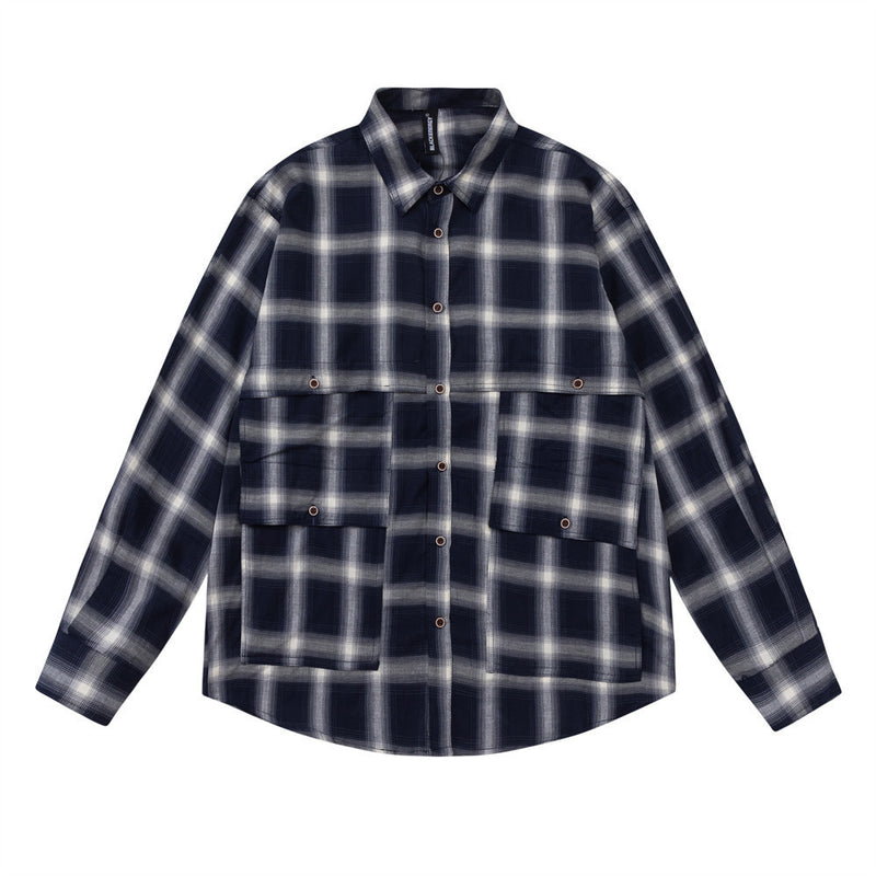 Men Long Sleeved T Shirt Retro Plaid Long Sleeve Shirt Men Spring Autumn Outerwear Tops Casual Loose