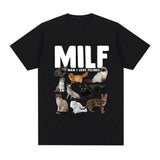 MILF Man I Love Felines Funny Meme T-Shirt Cat Lovers Graphi