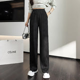 Palazzo Pants Design Sense Niche Corrugated Straight Wide-Leg Pants Women's Casual