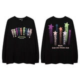 Men Long Sleeve Shirt Printed Couple Long Sleeve T-shirt Loose Bottoming Top Men and Women