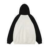 Men Hoodie Hooded Sweaters Menswear Loose Contrast Color Long Sleeves