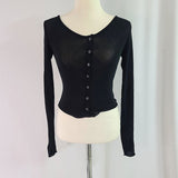 Women Long Sleeve Shirt Autumn and Winter Cardigan Long Sleeve Skinny Slimming Bottoming Shirt