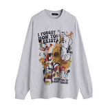 Men Long Sleeve Shirt Printed Long Sleeve Bottoming T-shirt Men and Women Retro