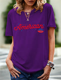 Women's Independence Day T Shirt Printed Short-Sleeved T-shirt