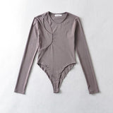 Women T-Shirt round Neck Long Sleeved Fitted T-shirt Bottoming Shirt