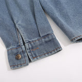 Men Long Sleeved T Shirt Embroidery Denim Shirt Jacket Men's Spring and Autumn Lapel Shirt Ins Loose Casual