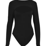 Women Jumpsuit Long Sleeve T-shirt Stretch Long Sleeve Base Bodysuit