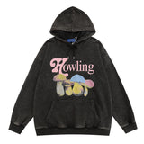 Men Hoodie Worn Looking Washed-out Hooded Pullover Men's Printed Loose