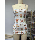 Women's Desses Printing Slip Dress Women's Summer Tight Waist Hip Skirt