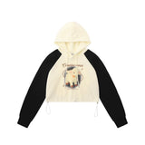 Women Hoodie Printed Hoodie Women's Autumn Loose Short Hoodie
