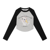 Women Long Sleeve T-shirt Multicolor Printing Long Sleeve T-shirt Girls Autumn Crew Neck