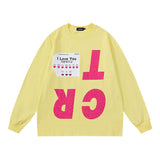 Men Long Sleeve Shirt Fashion Brand Casual Couple Long Sleeve T-shirt Retro Loose Men and Women
